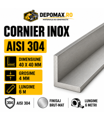 Cornier inox AISI 304, 40 x 40 x 4 mm, 6 metri